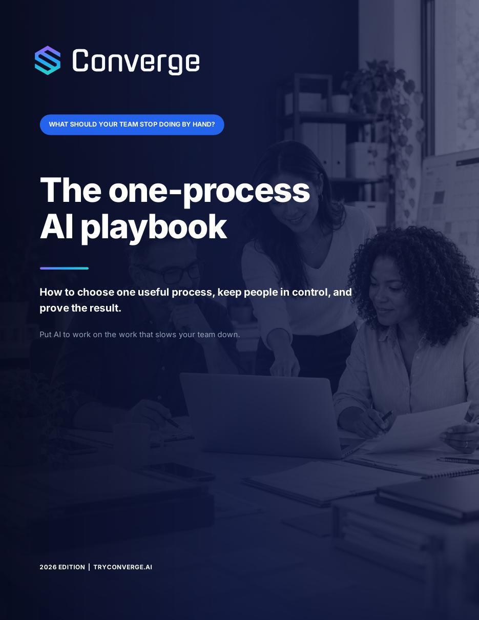 Cover of The One-Process AI Playbook by Converge, 2026 edition